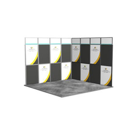 Aluminium Faltwand mit Zahnkranzprofil 4x4 L-Form