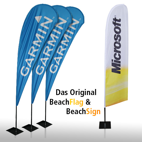 Original Beachflag und Beachsign