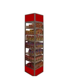 Vitrinensäule der Klassiker unverwüstlich und stabil, Aluminium Vitrine mit Zahnkranzprofil (um 360 Grad beweglich) inkl. Aufsteckblende, Panele aus Acrylglas