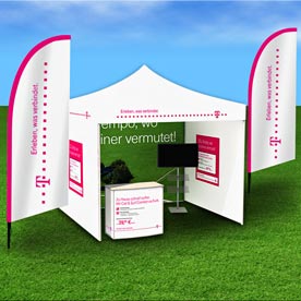 Faltzelt mit Beachflags