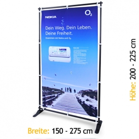 zusammensteckbares Bannerdisplay mit stabilen Standfüße