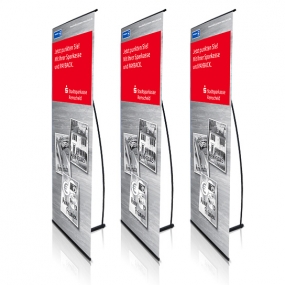 Mobile Banner Display in edle hochwertige schwarzen Pulverbeschichtung